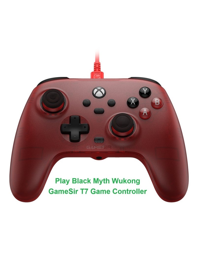 Generic Professional Gamepad GameSir T7 Wired Game Controller with Hall Effect Joysticks, Plug and Play Gaming Gamepad for Xbox Series X|S, Xbox One, Windows 10/11  Steam, 3.5mm Audio Jack Ruby Red  - Image 1