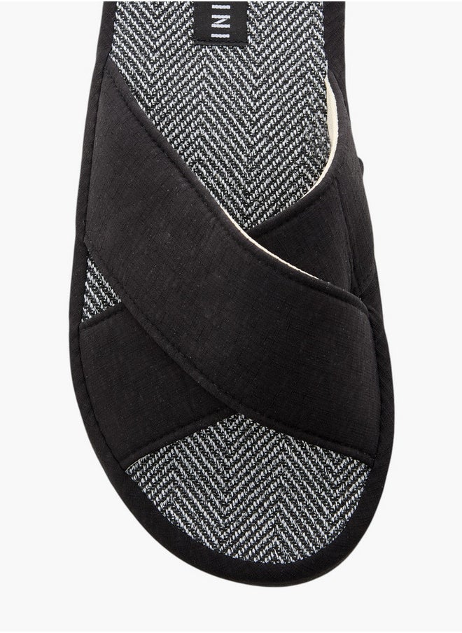 DUCHINI Men's Cross Strap Bedroom Slippers  - Image 3