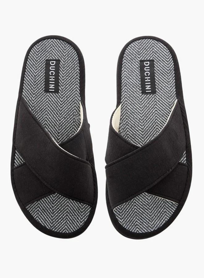 DUCHINI Men's Cross Strap Bedroom Slippers