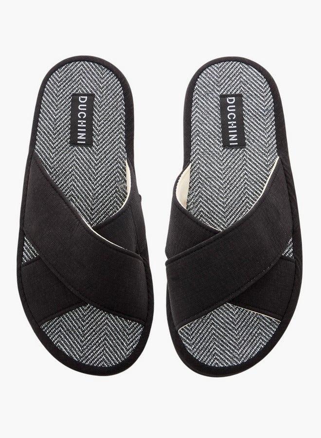 DUCHINI Men's Cross Strap Bedroom Slippers - Image 2
