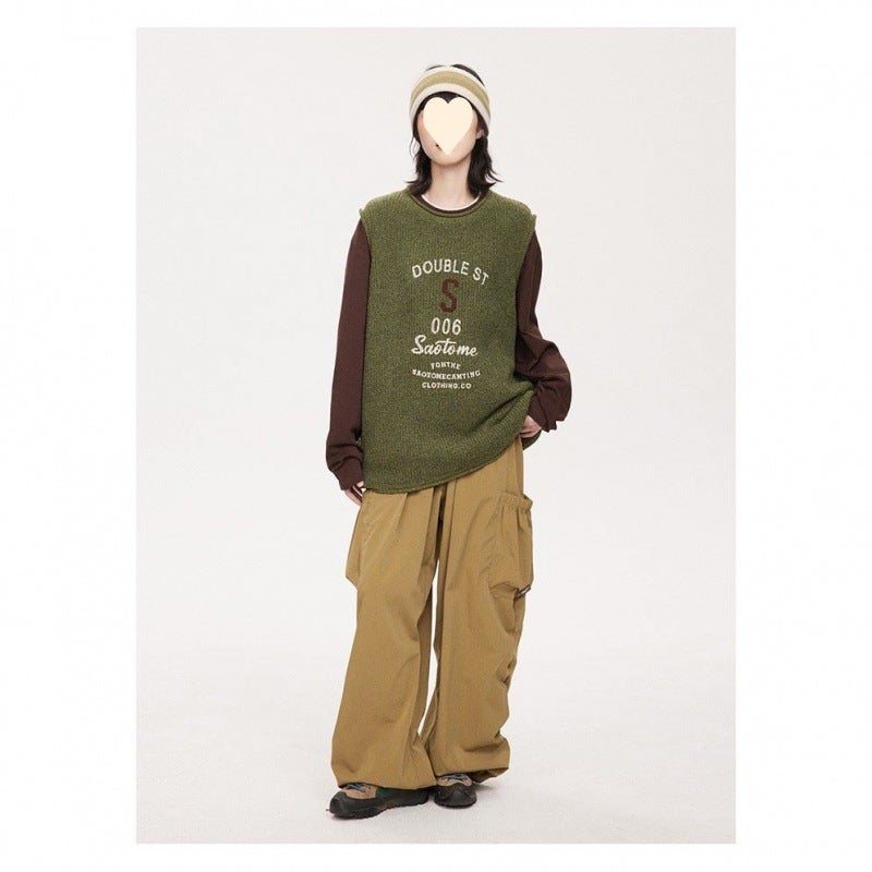 High Street Japanese Trendy Brand Street Pleated Large Pocket 2024 Loose Profile Casual Cargo Pants Trendy High Street - Image 4