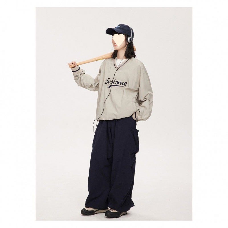 High Street Japanese Trendy Brand Street Pleated Large Pocket 2024 Loose Profile Casual Cargo Pants Trendy High Street - Image 5
