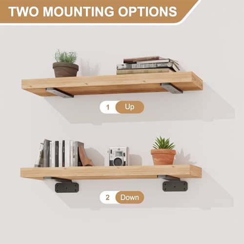 SKYSEN 12 Pack 10" Floating Shelf Bracket, Shelves Brackets, Wood Shelving Brackets Hardware - Heavy Duty - 4/6/8/10/12 inch - Real Hidden Bracket Design（tzj10-12） - Image 5