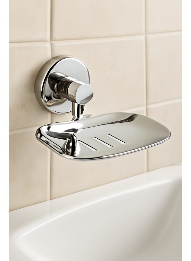 Colro Global Round Chrome Soap Dish Case for Bathroom Wall Mounted SS - Image 1