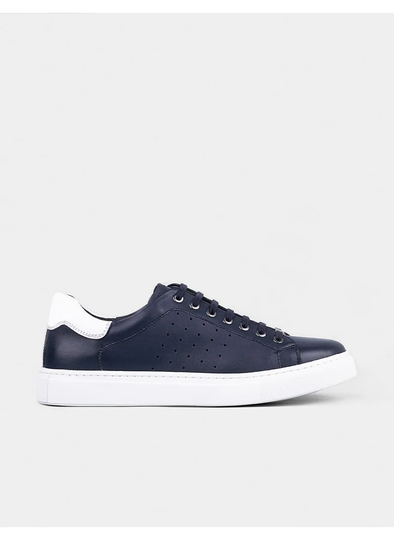 كاباني Leather Navy Blue Lace-Up Men's Sports Shoes