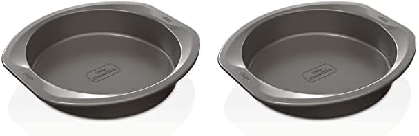 Ninja B30309 Foodi NeverStick Premium 9 inch Round Cake Pan Nonstick Oven Safe up to 500F Dishwasher Safe Grey Pack of 2 - Image 1