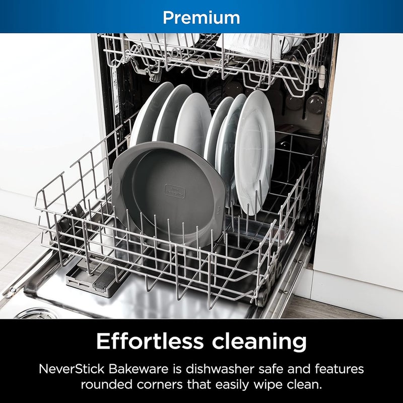 Ninja B30309 Foodi NeverStick Premium 9 inch Round Cake Pan Nonstick Oven Safe up to 500F Dishwasher Safe Grey Pack of 2 - Image 5