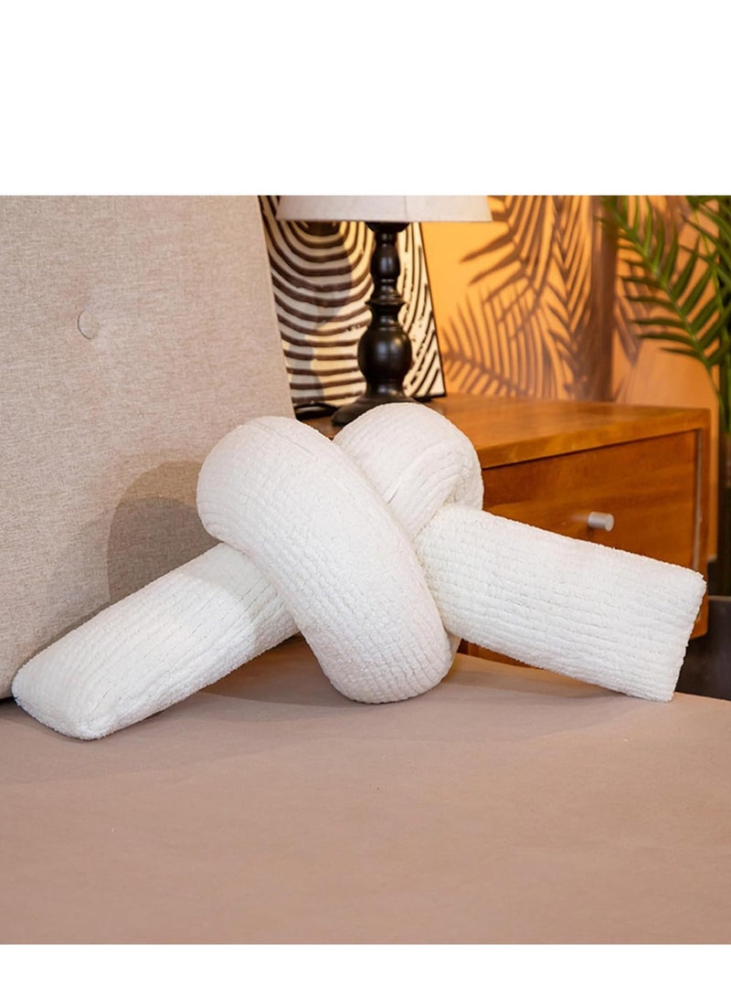 Vparty Triangular Knot Pillow, Soft Knot Plush Throw Pillow Boucle Knot Shaped Pillows Knotted Long Decorative Throw Pillows Cushion for Couch Sofa Bed Room Decor - Image 1