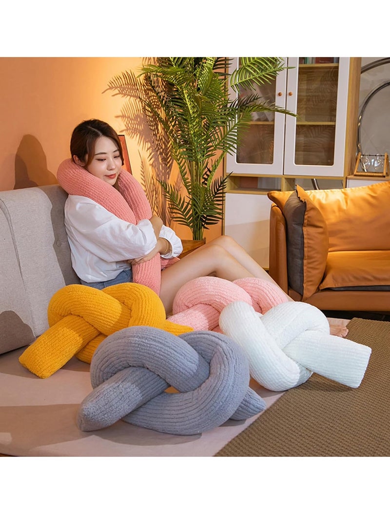 Vparty Triangular Knot Pillow, Soft Knot Plush Throw Pillow Boucle Knot Shaped Pillows Knotted Long Decorative Throw Pillows Cushion for Couch Sofa Bed Room Decor - Image 2