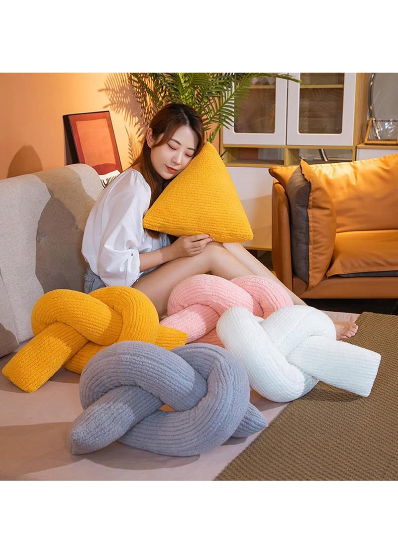 Vparty Triangular Knot Pillow, Soft Knot Plush Throw Pillow Boucle Knot Shaped Pillows Knotted Long Decorative Throw Pillows Cushion for Couch Sofa Bed Room Decor - Image 3