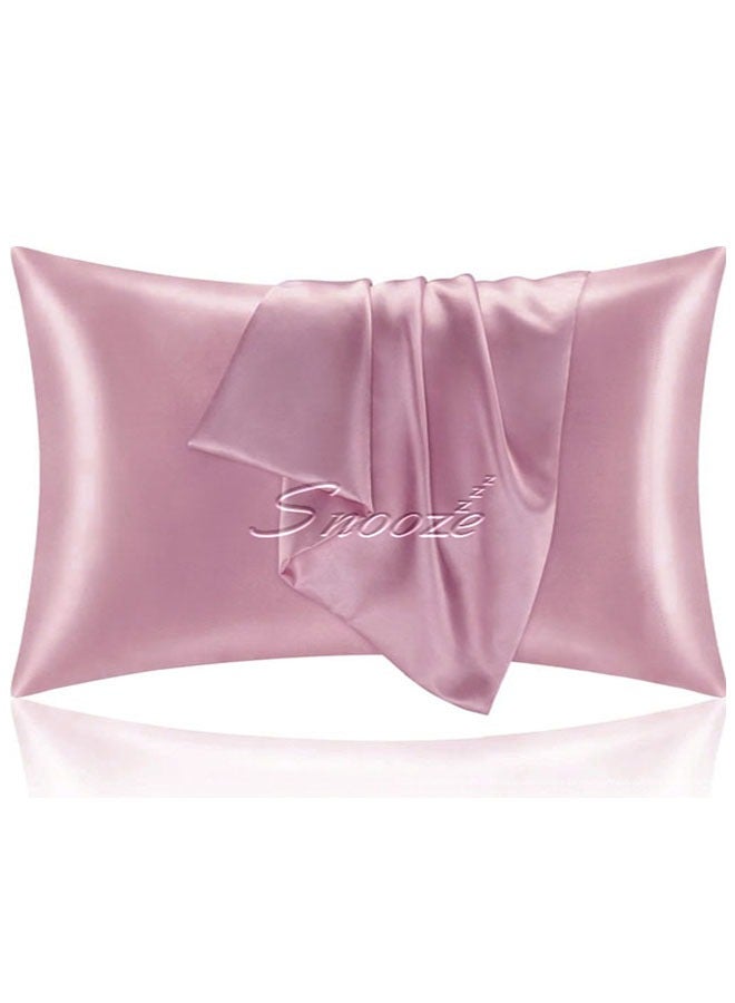 Snooze, Satin Pillowcase for Hair and Skin, 48*70 cm, Dark Pink - Image 1