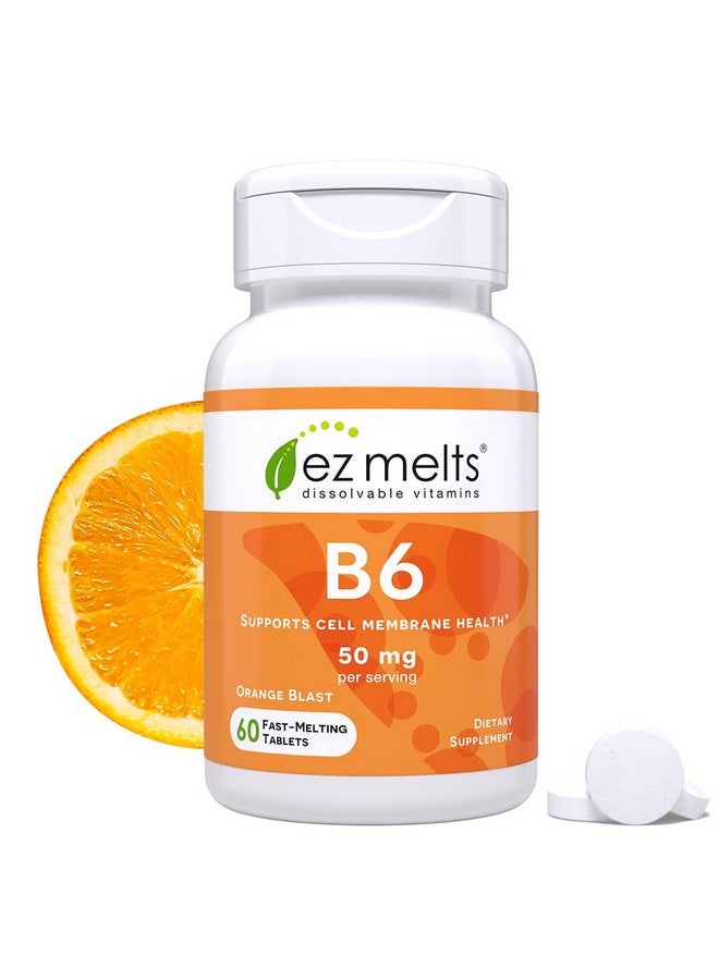 EZ Melts Dissolvable Vitamin B6 50 mg, Sugar-Free, 1-Month Supply - Image 1