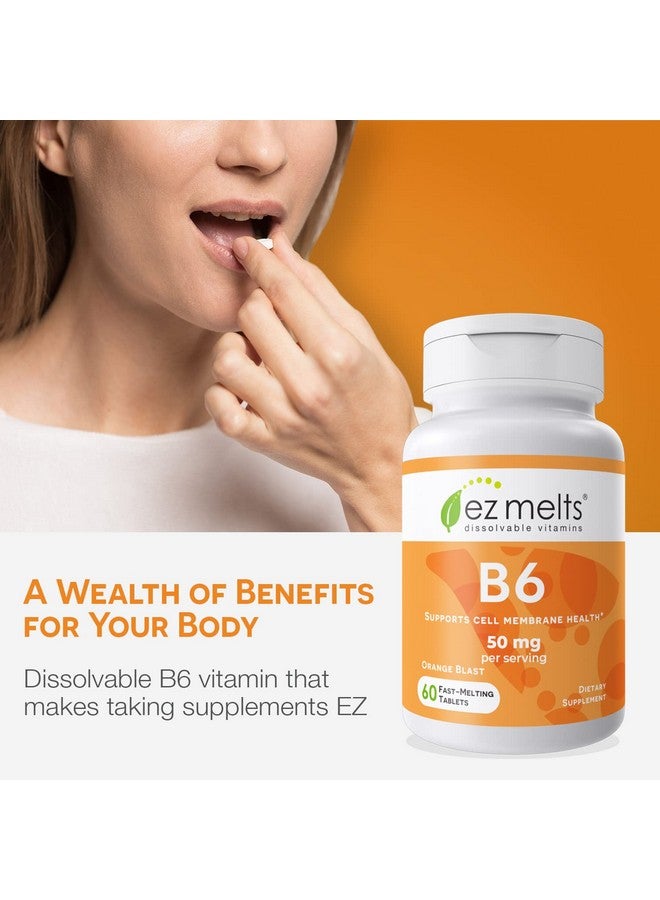 EZ Melts Dissolvable Vitamin B6 50 mg, Sugar-Free, 1-Month Supply - Image 2