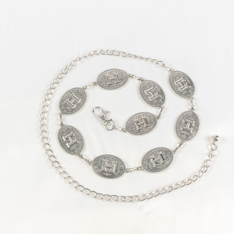 Silver Metal Waist Belt for Women - H - Image 1