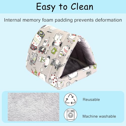 UPINS 2 Pack Guinea Pig Hideout,Guinea Pig Bed Washable Small Animal House Cage Accessories for Mouse Chinchillas Hamsters Hedgehogs Ferrets Bearded Dragons and Rats - Image 4