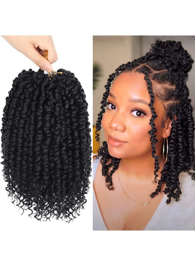 Bileaf 8 Packs Passion Twist Crochet Hair 10 Inch Pre-Twisted Short Crochet Passion Twist Hair, Pre Looped Passion Twist Crochet Braids Bohemian Crochet Hair 1B - Image 1