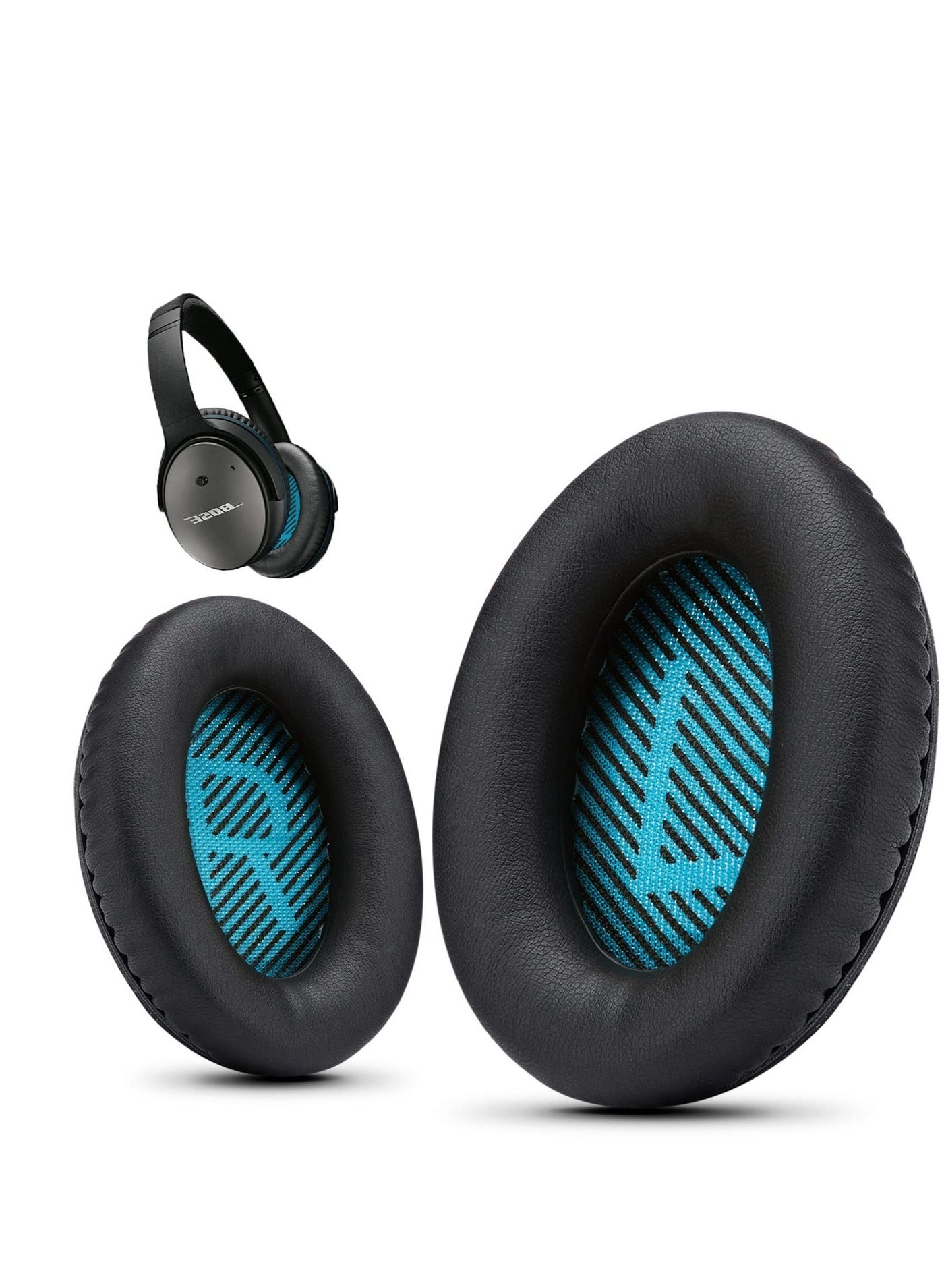 ACRoad Cushions Bose Replacement Ear Pads Kit for QuietComfort 2 15 25 35 QC2 QC15 QC25 QC35, AE2, AE2i, AE2w, SoundTrue Black