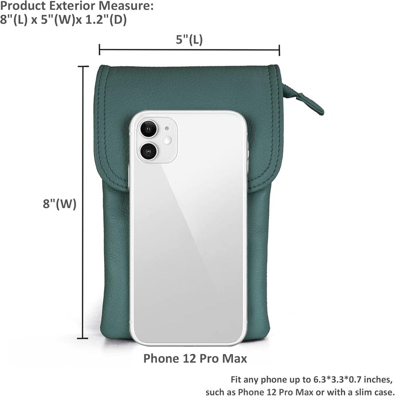 befen Genuine Leather Small Crossbody Bags for Women Cell Phone Bag Cross Body Purses,Silver Zipper - Image 5