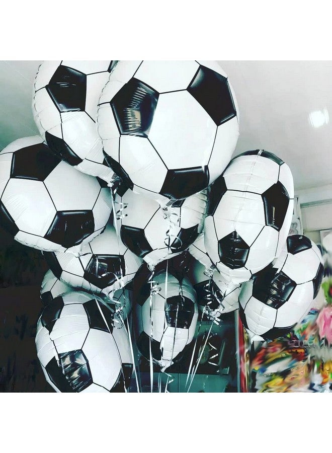 Atpata Funky Football Theme Foil Balloons - 18 Inch Round Football Shape Foil Balloons for Kids Sports Themed Birthday Party Decor and Goal theme Celebrations (10pcs. Football) - Image 2