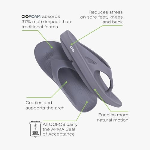 OOFOS OOriginal Recovery Sandal, Slate - Women’s Size 13, Men’s Size 11 - Image 4