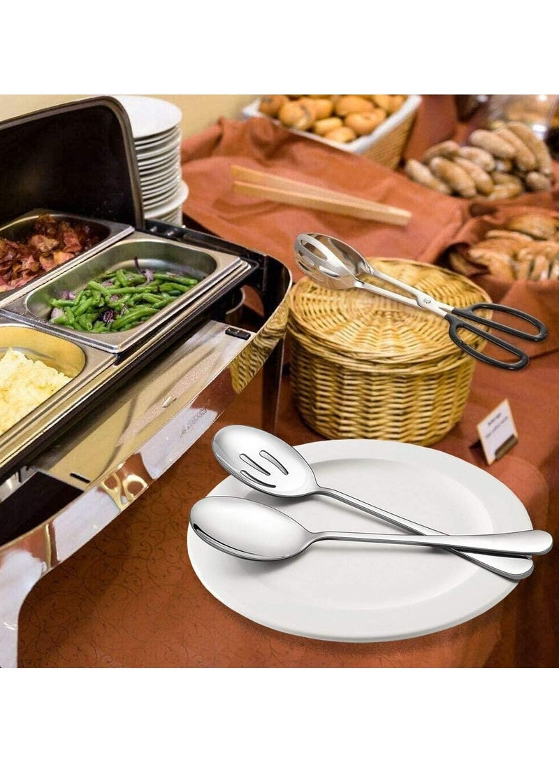 Oasisgalore 4-Piece Serving Spoon Set, 2 Solid & 2 Slotted Spoons, 8.75 Inch Stainless Steel for Buffet - Image 5