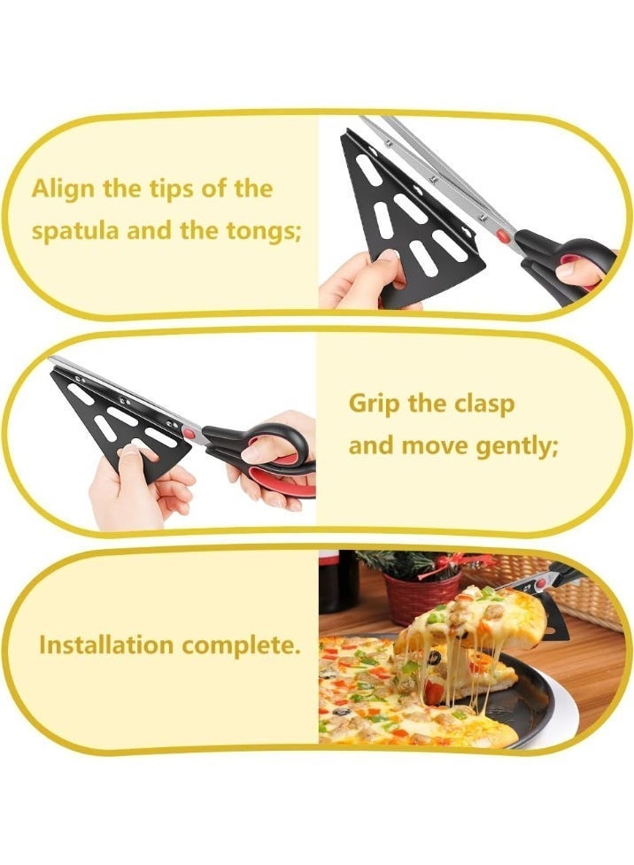 Aiorddl Pizza Scissors, Food Slicer & Pizza Server, Pizza Cutter with Food-Grade Sharp Stainless Steel Blade, Multifunctional Kitchen Scissors, Red - Image 4