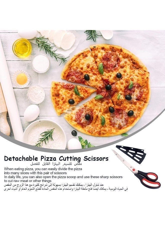 Aiorddl Pizza Scissors, Food Slicer & Pizza Server, Pizza Cutter with Food-Grade Sharp Stainless Steel Blade, Multifunctional Kitchen Scissors, Red - Image 5