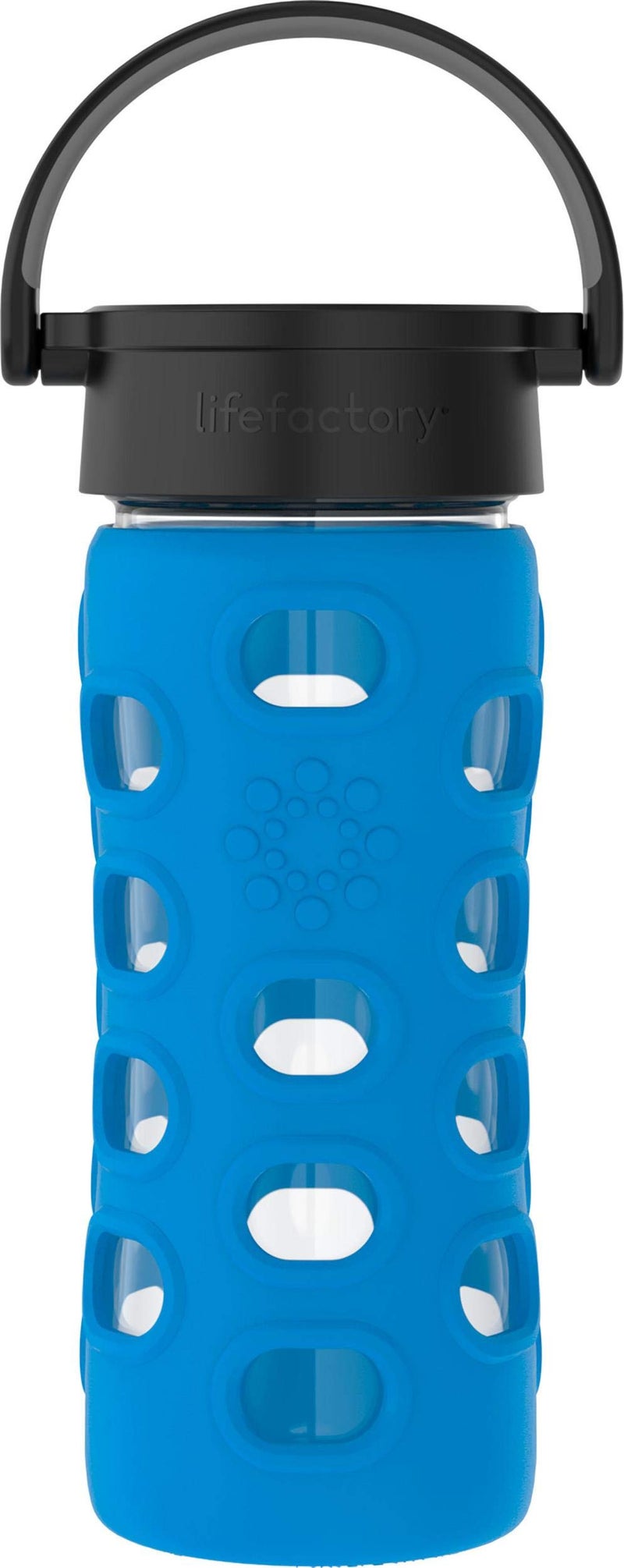 Lifefactory 12Ounce BPAFree Glass Water Bottle with Classic Cap and Protective Silicone Sleeve Cobalt Blue