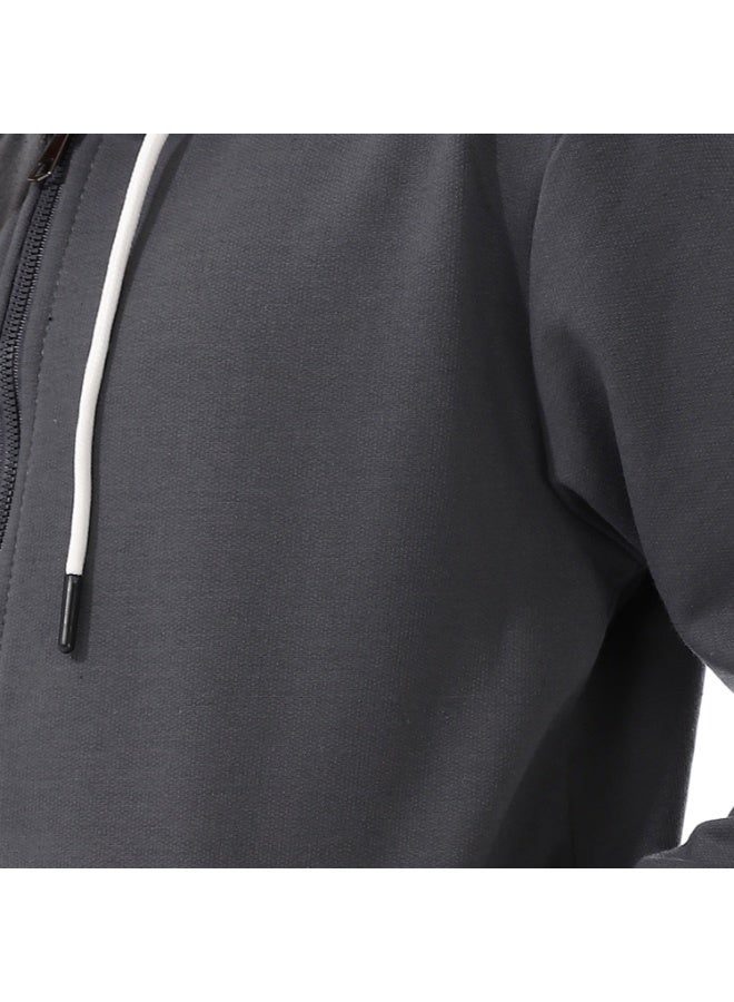 Andora Boys Hooded Long Sleeves Plain Side Pockets Sweatshirt _ Lead Grey - Image 5