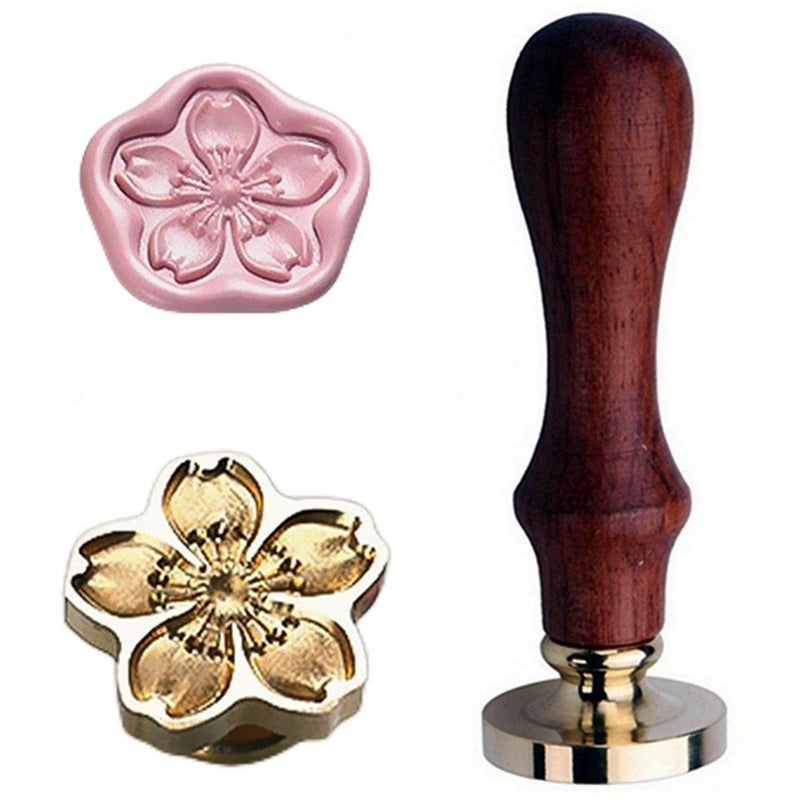 JUPPE Beautiful Cherry Blossoms Wax Seal Stamp Flower Sealing Wax Stamp Plant Wedding Invitation Birthday Party Sealing Cherry Blossoms