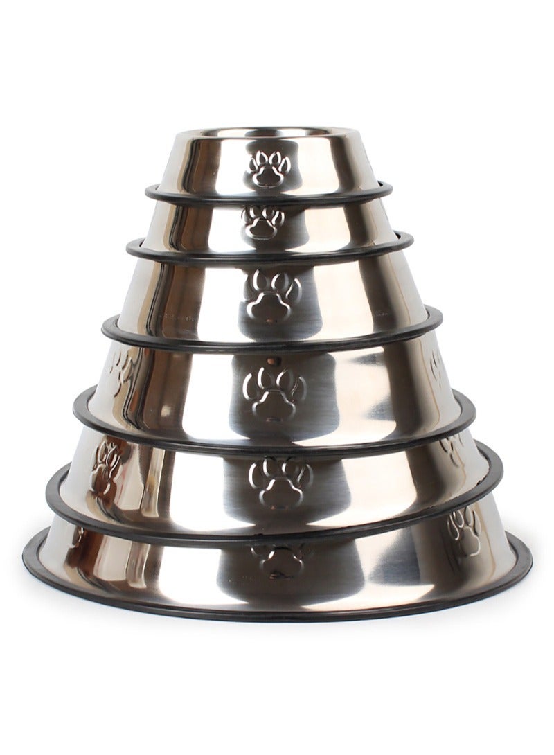 Footprint Stainless Steel Dog Bowl Dog Bowl Fall Resistance Anti-skid Thickening Pet Feeding Supplies Pet Bowl - Image 5