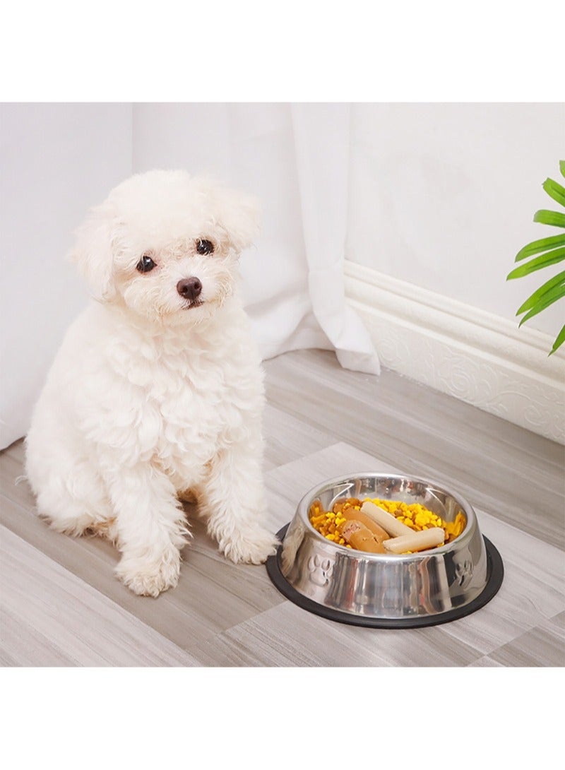Footprint Stainless Steel Dog Bowl Dog Bowl Fall Resistance Anti-skid Thickening Pet Feeding Supplies Pet Bowl - Image 4