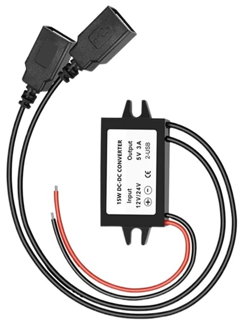 سانموجيد محول تيار مستمر من 12 فولت إلى 5 فولت 3 أمبير 15 واط، وحدة باك تيار مستمر، منظم جهد مخفض، محول طاقة السيارة، محول طاقة الإخراج - Image 1