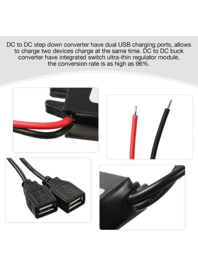 سانموجيد محول تيار مستمر من 12 فولت إلى 5 فولت 3 أمبير 15 واط، وحدة باك تيار مستمر، منظم جهد مخفض، محول طاقة السيارة، محول طاقة الإخراج - Image 5