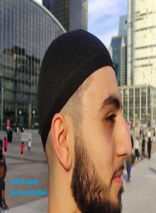 قبعات إسلامية عامة - كوفية رجالية للاستخدام اليومي وهدايا إسلامية | قبعة صغيرة | ملابس إسلامية - ملابس إسلامية للرجال | قطعتان، تصميمان، لونان، أسود؛ أبيض وأسود - Image 3