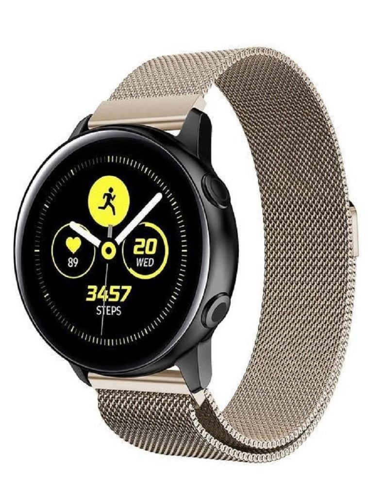 CATANES - Samsung Galaxy Watch Active / Active 2 / Galaxy Watch 4 / Watch 4 Classic Milanese Stainless Steel Band 20mm Replacement Strap Vintage Gold - Image 1
