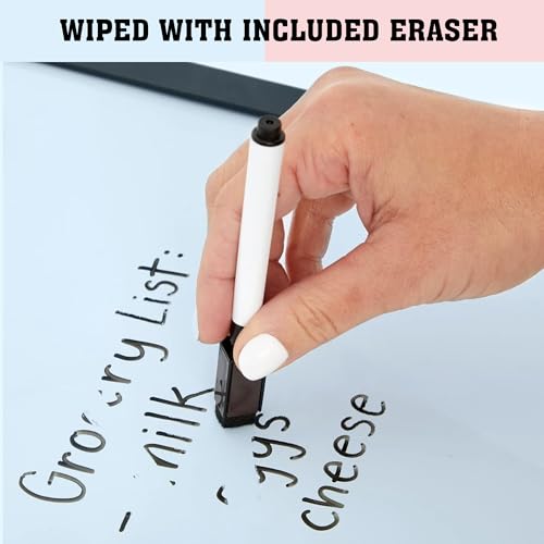True Flair Shopping List with to Do List Magnetic Grocery Fridge Magnet, 9x24 cm with Marker (Blue & Light Pink, Medium) - Image 5