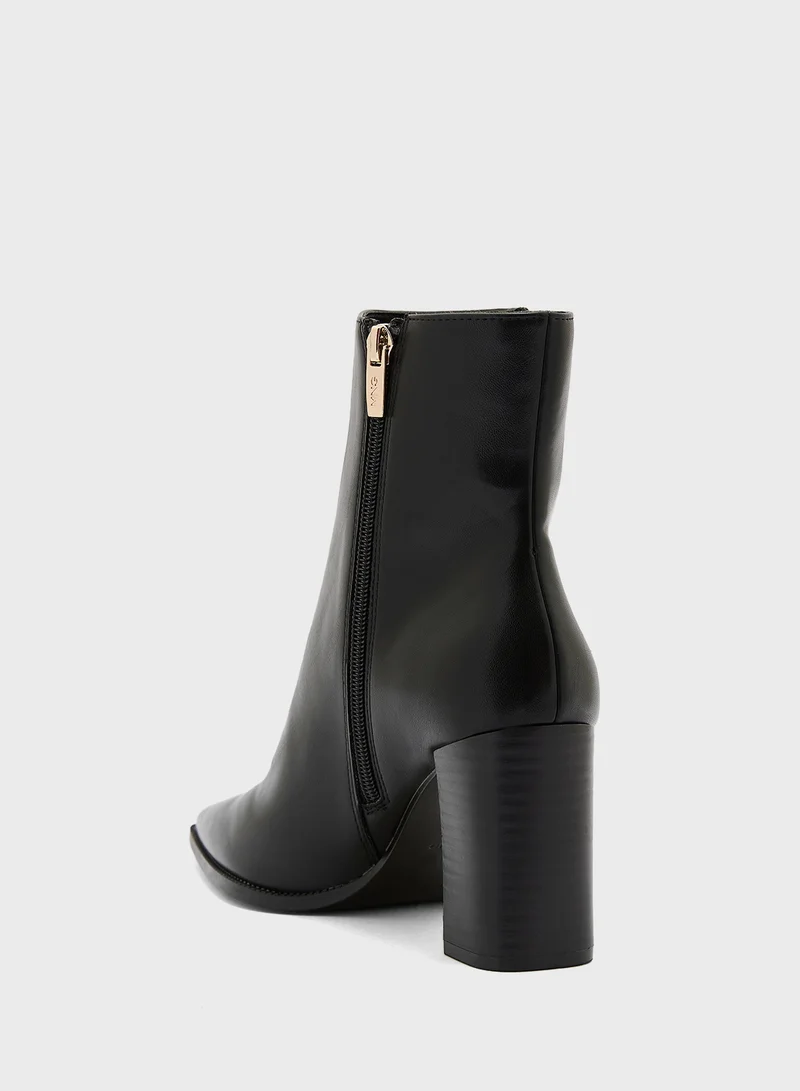 MANGO Zipped Through Pointed Ankle Boot