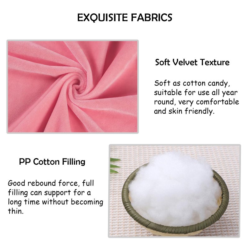 MissSoul 2 Pack Square Seat Cushion Chair Pads for Kitchen Dining Chairs  Soft Comfort Velvet Chair Mat Pillow Cushions with Ties for Office Desk Living Room Tatami 15.5 ""  Pink - Image 2