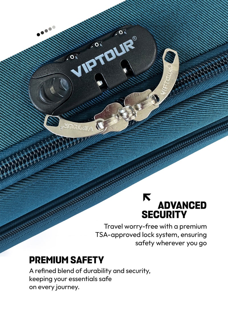 VIPTOUR 4-Piece Luggage Set, Durable Trolley Bag with 2 Wheels, Number Lock & 3-Stage Telescopic Handle - Image 4