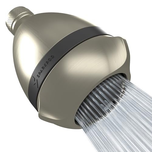 SparkPod 3Inch Extreme High Pressure Shower Heads Pressure Boosting with Rain Massage Pulsating Mode Powerful WaterSaving Showerhead 25 GPM Fixed Shower Head Elegant Brushed Nickel - Image 1
