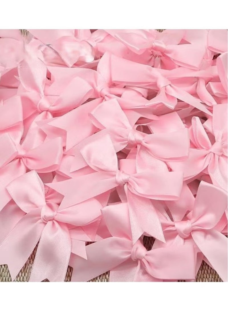 GMORO 50PCS Pink satin bow ribbon to decorate boxes and gifts for baby showers and birthdays - Image 2