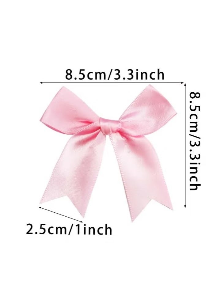 GMORO 50PCS Pink satin bow ribbon to decorate boxes and gifts for baby showers and birthdays - Image 3