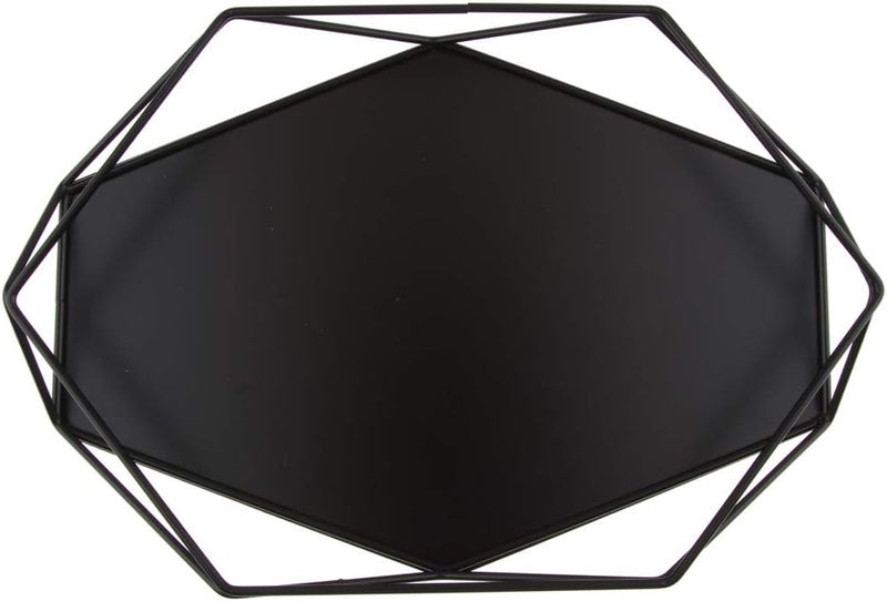 klarakoJewelry Organizer Geometric Jewelry Tray Storage Vanity Tray Decorative Trays for Perfume Organizer Jewelry Holder for Ring Earrings Necklace klarakoBlack, 28x18x3.8cm - Image 3