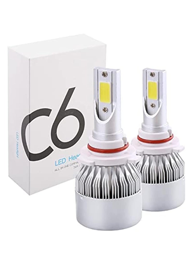 سي6 طقم لمبات زينون 9006 c6 LED – إضاءة بيضاء فائقة  - Image 1