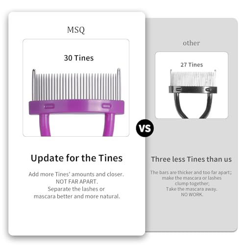 MSQ Eyelash Comb Eyebrow Brush MSQ Eyelash Separator Mascara Applicator Eyelash Definer With Comb Cover Arc Designed Cosmetic Brushes Tool (Purple) - Image 5