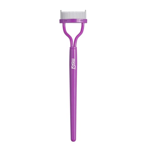 MSQ Eyelash Comb Eyebrow Brush MSQ Eyelash Separator Mascara Applicator Eyelash Definer With Comb Cover Arc Designed Cosmetic Brushes Tool (Purple) - Image 1