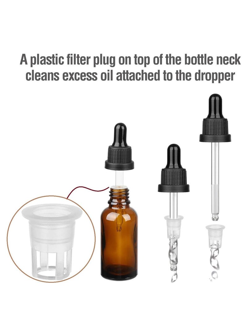 سيوسي 30 مللي زجاجة قطارة كهرمانية زجاجات زجاجية فارغة للعين مع ماصة عينة صغيرة لموزع الزيوت العطرية للتدليك زيت التجميل مزيج 6 قطع - Image 4
