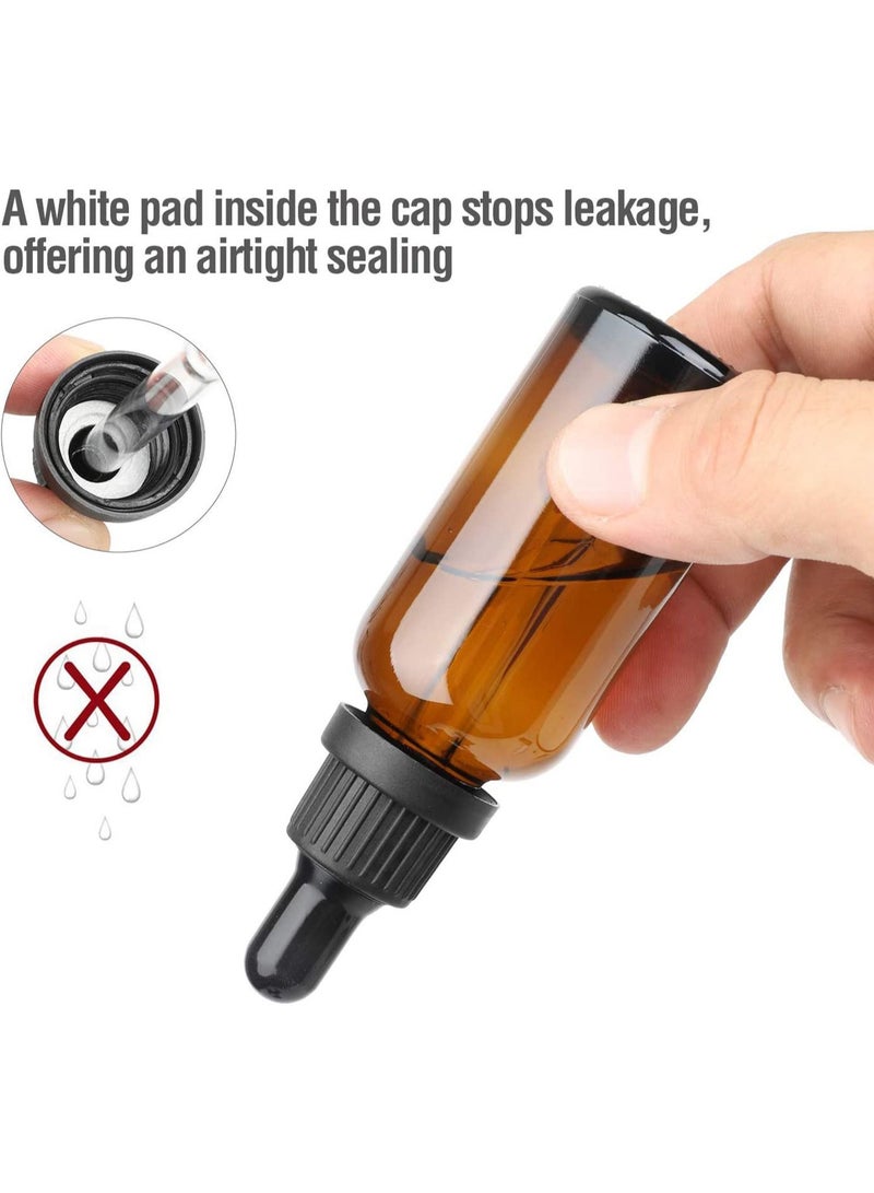 سيوسي 30 مللي زجاجة قطارة كهرمانية زجاجات زجاجية فارغة للعين مع ماصة عينة صغيرة لموزع الزيوت العطرية للتدليك زيت التجميل مزيج 6 قطع - Image 3