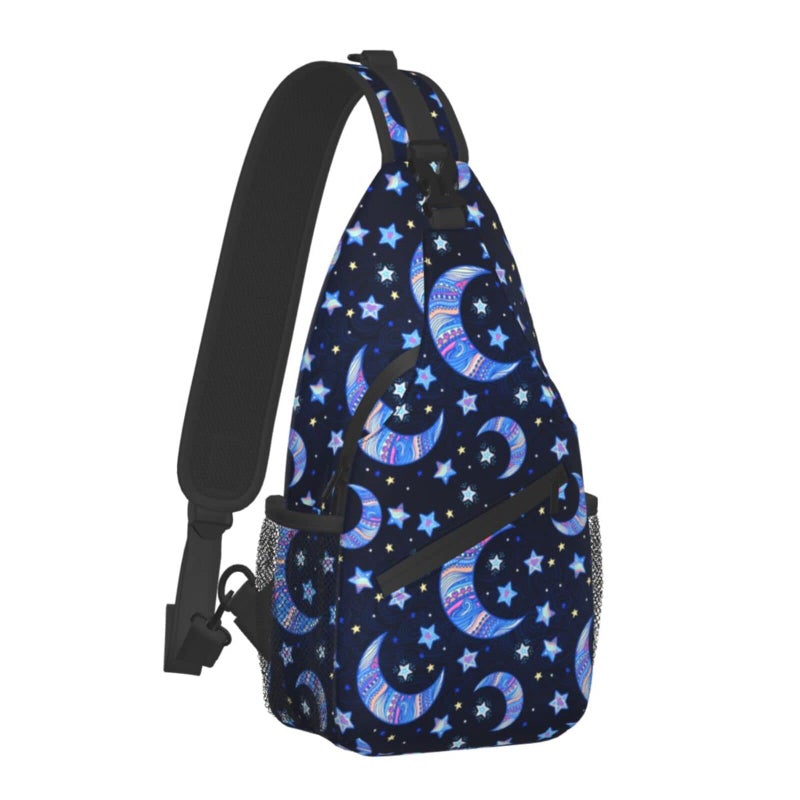 bassyil Blue Moon Sling Bag Crossbody Travel Hiking Chest Backpack Shoulder Daypack for Women Men - Image 1